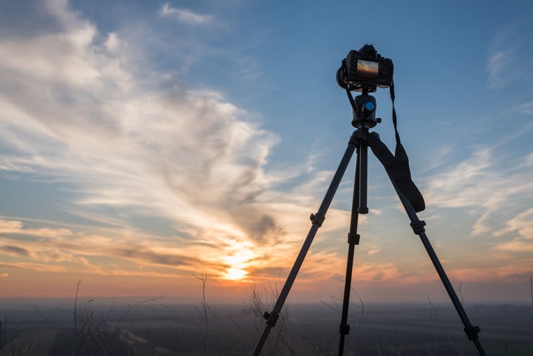 Camera on tripod