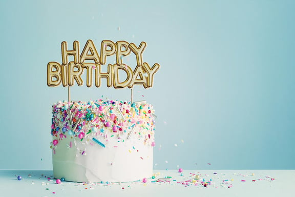 Cake with Happy Birthday Candles