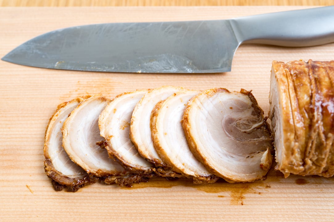 Roasted pork fillet.